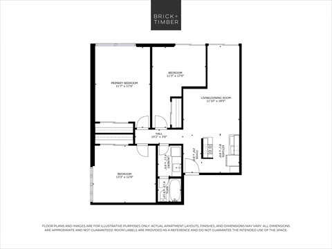 Floor plan for 3 beds, 1 bath, 911 sqft